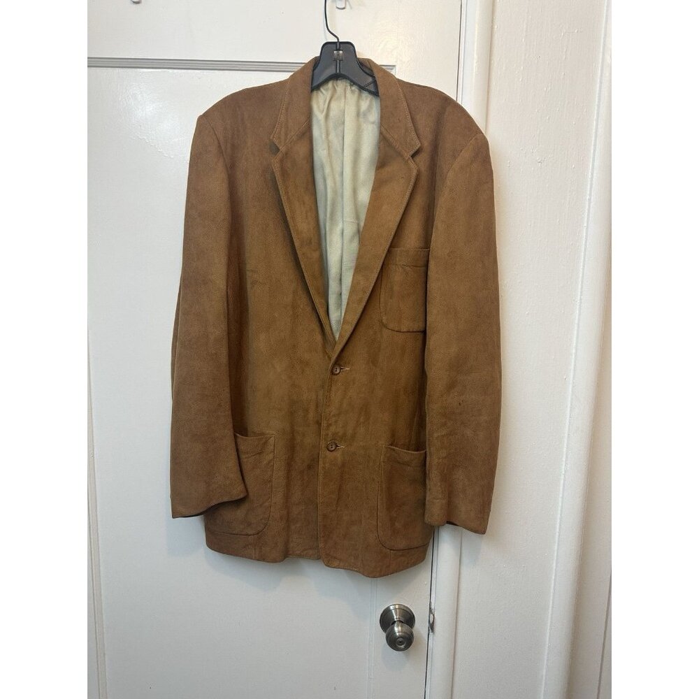 Vintage Scully Leather Jacket Suede 40 Long Lined Two Button Blazer Sports Coat